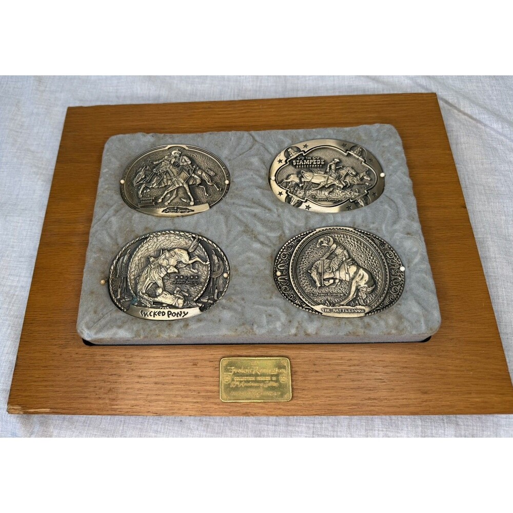 Frederick Remington Collection III 4 Brass Belt Buckles Award Design Metals 1982